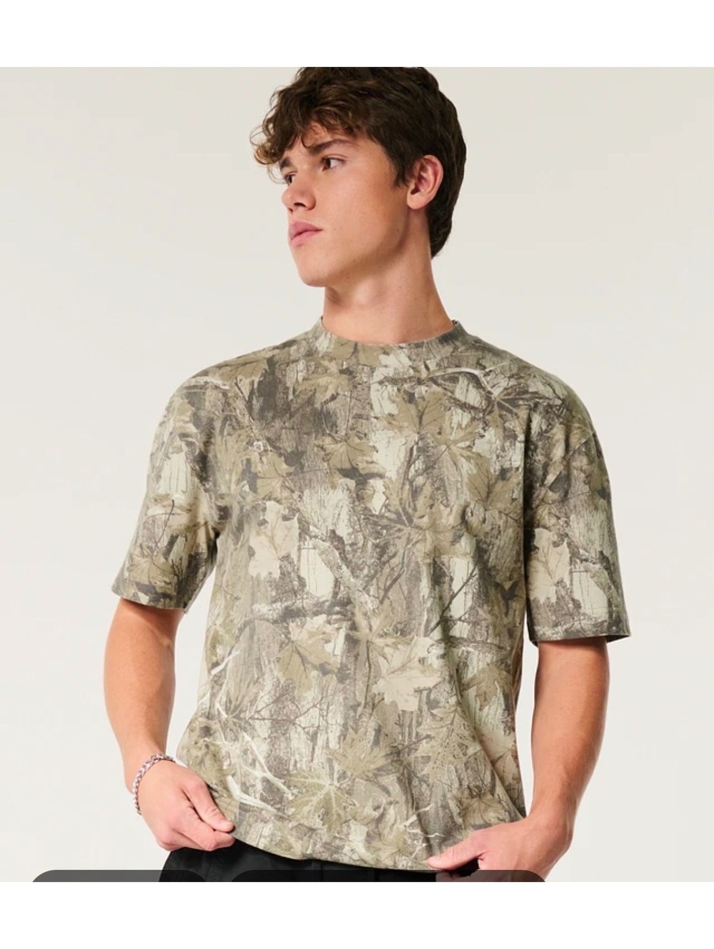 Hollister Realtree Camo Tee Mens XL Heavyweight Boxy Fit Oversized Hunting Y2K